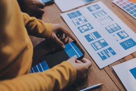 UX UI and Programming development technology. 库存照片