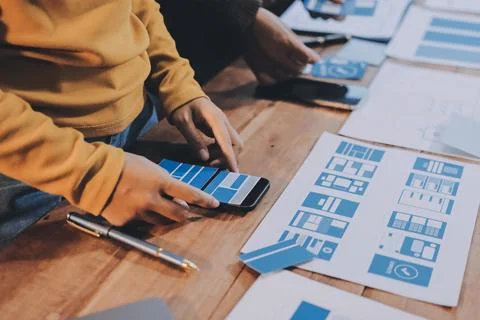 UX UI and Programming development technology. 库存照片