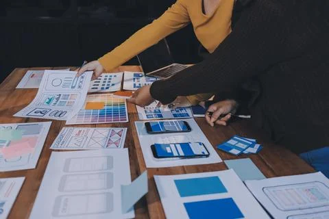 UX UI and Programming development technology. 스톡 사진