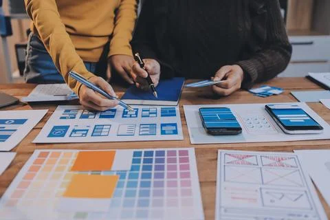 UX UI and Programming development technology. Stockfoto's