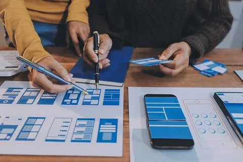 UX UI and Programming development technology. 库存照片