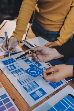 UX UI and Programming development technology. Stock Photos