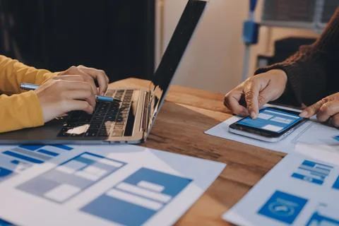 UX UI and Programming development technology. Stock Photos