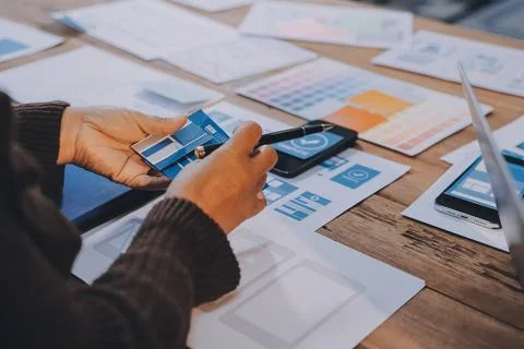 UX UI and Programming development technology. Foto stock