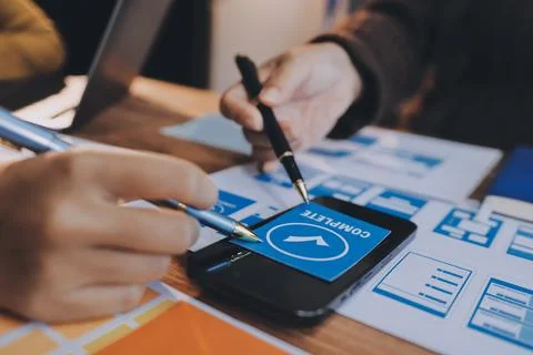 UX UI and Programming development technology. Foto stock