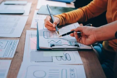 UX UI and Programming development technology. Foto stock