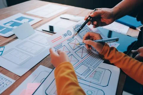 UX UI and Programming development technology. Foto stock