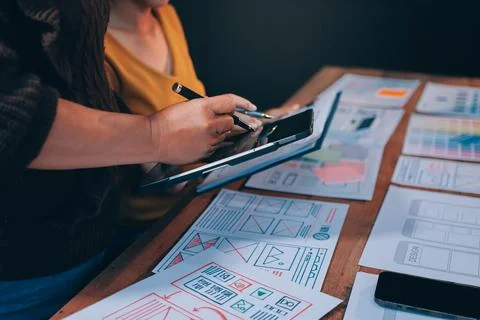 UX UI and Programming development technology. Foto stock