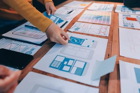 UX UI and Programming development technology. 库存照片