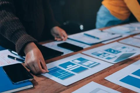 UX UI and Programming development technology. 库存照片