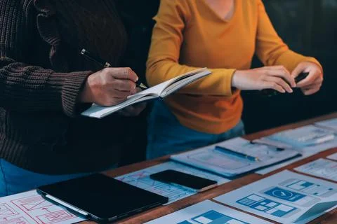 UX UI and Programming development technology. 库存照片