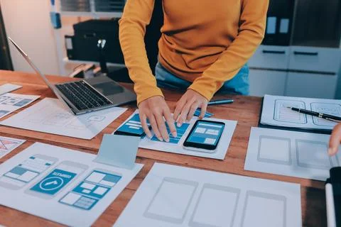 UX UI and Programming development technology. Stock Photos