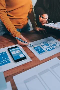 UX UI and Programming development technology. Stock Photos