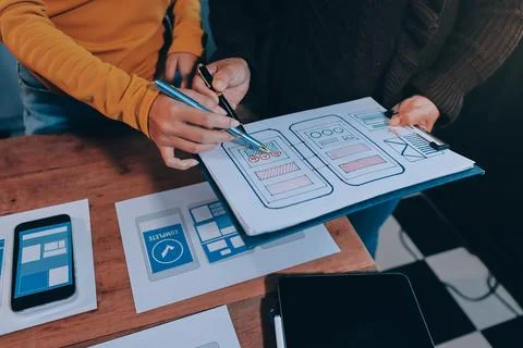 UX UI and Programming development technology. Stock Photos