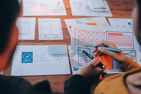 UX UI and Programming development technology. 库存照片