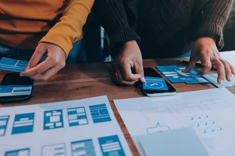 UX UI and Programming development technology. 库存照片