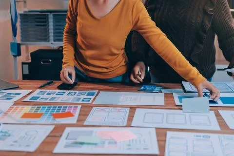 UX UI and Programming development technology. Stockfoto's