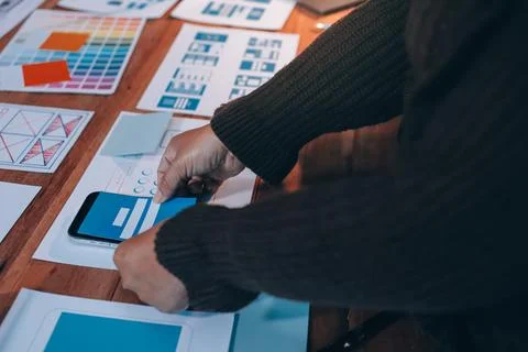 UX UI and Programming development technology. 库存照片