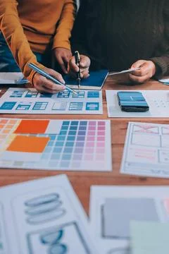 UX UI and Programming development technology. 스톡 사진