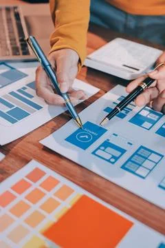 UX UI and Programming development technology. Stock Photos