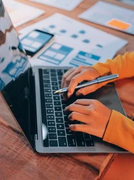 UX UI and Programming development technology. 库存照片