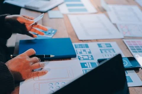 UX UI and Programming development technology. Stock Photos