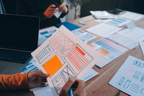 UX UI and Programming development technology. Stock Photos