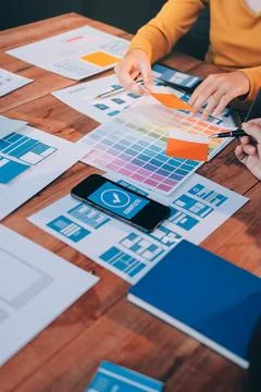 UX UI and Programming development technology. 库存照片