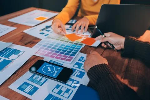 UX UI and Programming development technology. 스톡 사진