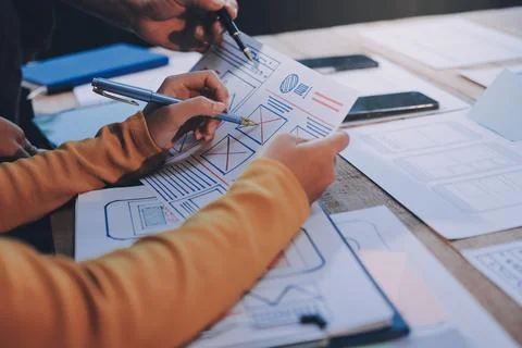 UX UI and Programming development technology. Foto stock