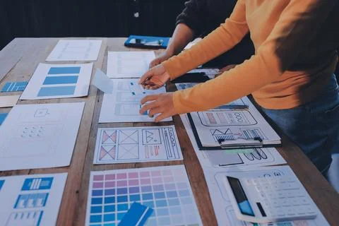 UX UI and Programming development technology. 库存照片