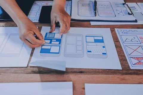 UX UI and Programming development technology. Stock Photos