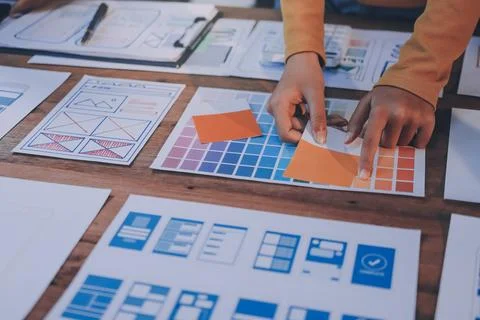 UX UI and Programming development technology. 库存照片