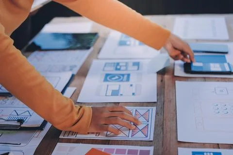 UX UI and Programming development technology. 库存照片