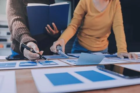 UX UI and Programming development technology. 库存照片