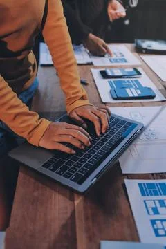 UX UI and Programming development technology. 库存照片