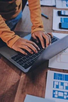 UX UI and Programming development technology. Foto stock