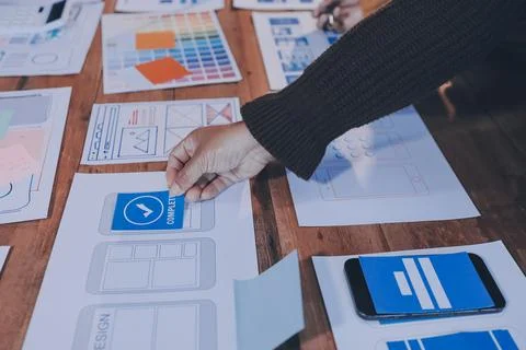 UX UI and Programming development technology. 库存照片