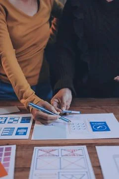 UX UI and Programming development technology. 库存照片