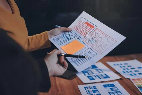 UX UI and Programming development technology. 库存照片