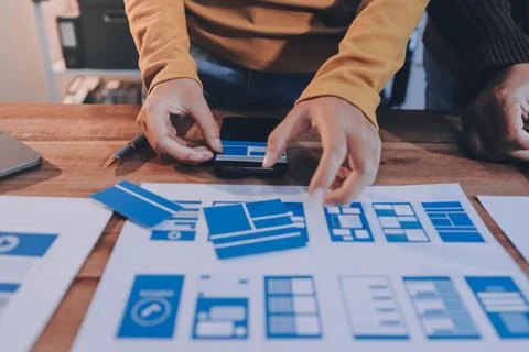 UX UI and Programming development technology. Stockfoto's