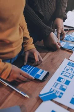 UX UI and Programming development technology. Foto stock