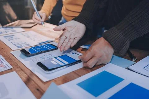 UX UI and Programming development technology. 库存照片