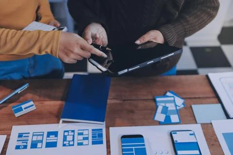 UX UI and Programming development technology. 库存照片