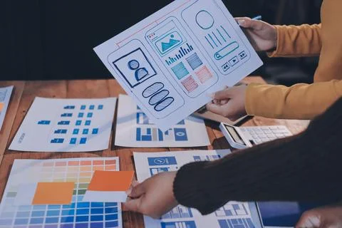 UX UI and Programming development technology. Foto stock