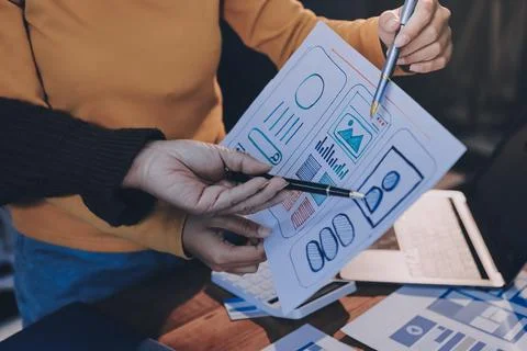 UX UI and Programming development technology. 库存照片