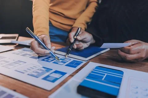 UX UI and Programming development technology. Foto stock