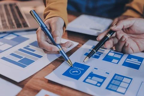 UX UI and Programming development technology. 스톡 사진