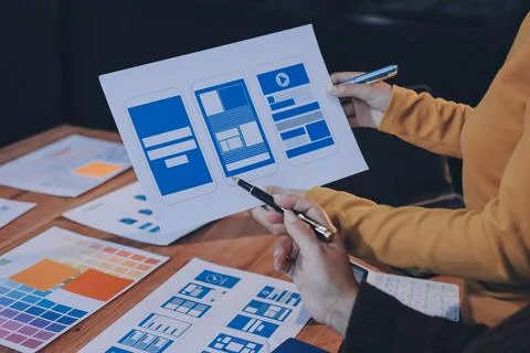 UX UI and Programming development technology. 库存照片