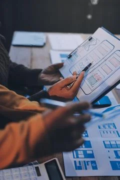 UX UI and Programming development technology. Stock Photos